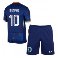 Echipament fotbal Olanda Memphis Depay #10 Tricou Deplasare European 2024 pentru copii maneca scurta (+ Pantaloni scurti)